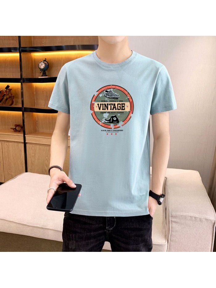 summer new men's short sleeve T-shirt Korean slim thin half sleeve t-shirt men's casual top 