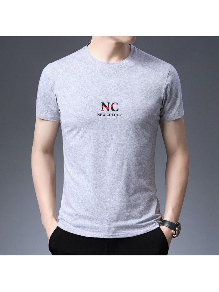 Summer short sleeve t-shirt men's half sleeve top thin Korean T-shirt bottom coat fashion young and middle-aged Dad 