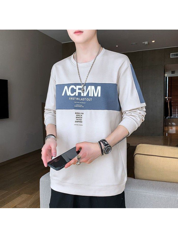 summer men's short sleeve T-shirt trendy men's round neck Pullover striped half sleeve t-shirt men's thin top 