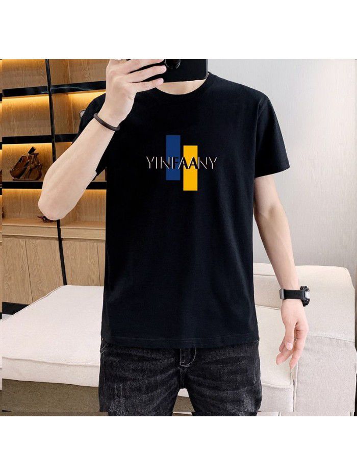 summer new men's short sleeve T-shirt Korean slim thin half sleeve t-shirt men's casual top 