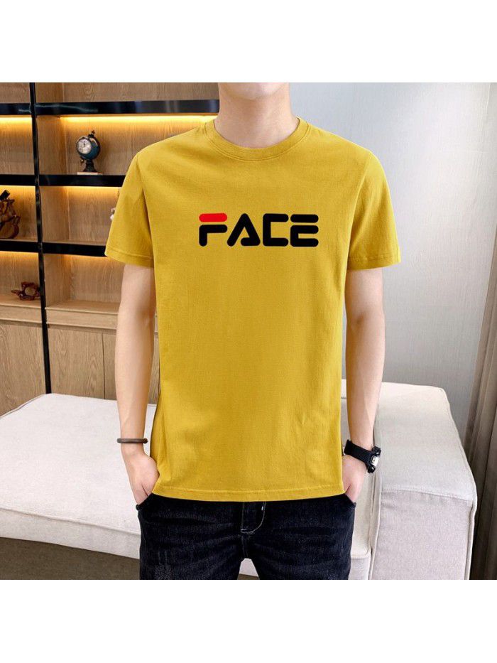 summer new men's short sleeve T-shirt Korean slim thin half sleeve t-shirt men's casual top 