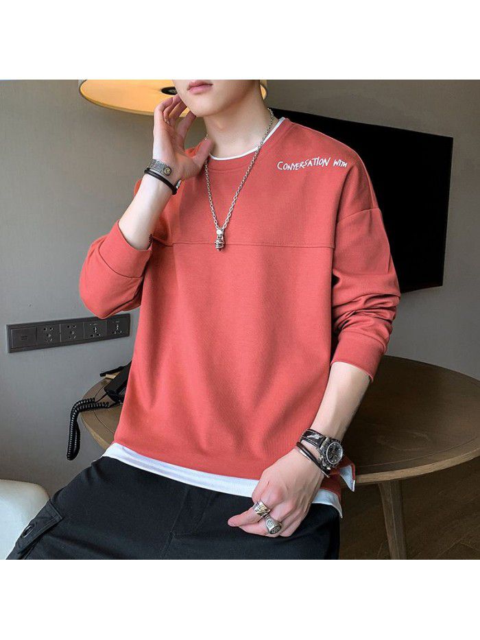 summer men's short sleeve T-shirt trendy men's round neck Pullover striped half sleeve t-shirt men's thin top 