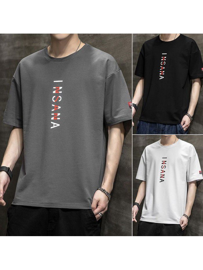 Summer new short sleeve T-shirt  men's cotton t-shirt men's round neck casual half sleeve bottom shirt fashion brand top 