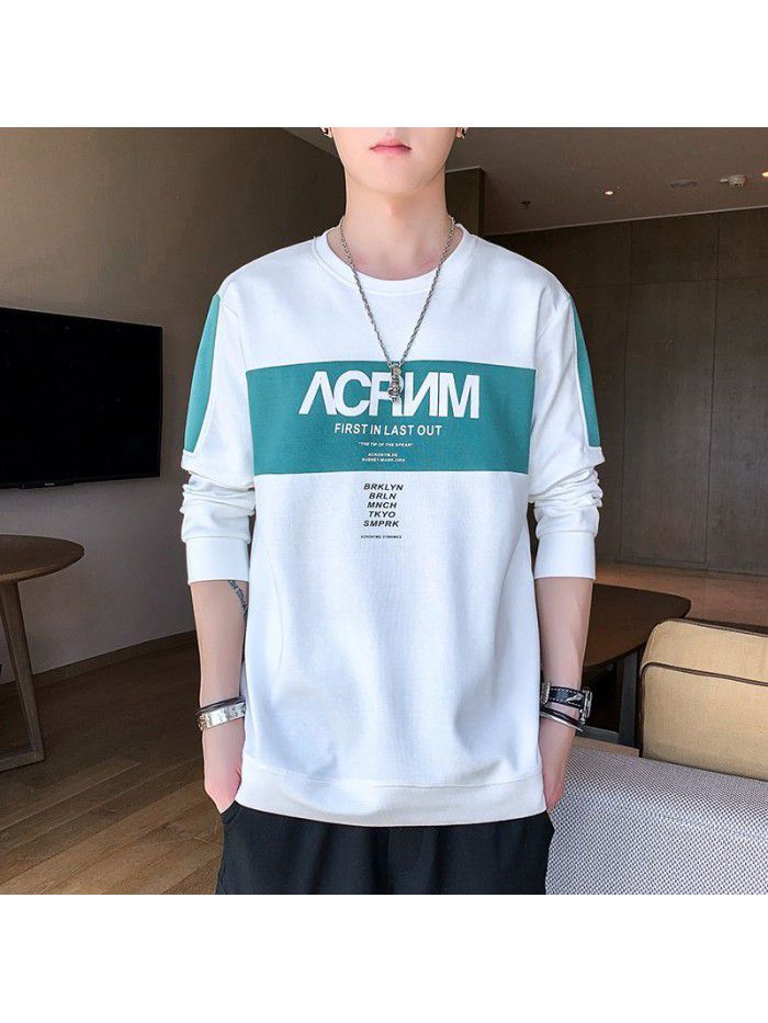 summer men's short sleeve T-shirt trendy men's round neck Pullover striped half sleeve t-shirt men's thin top 