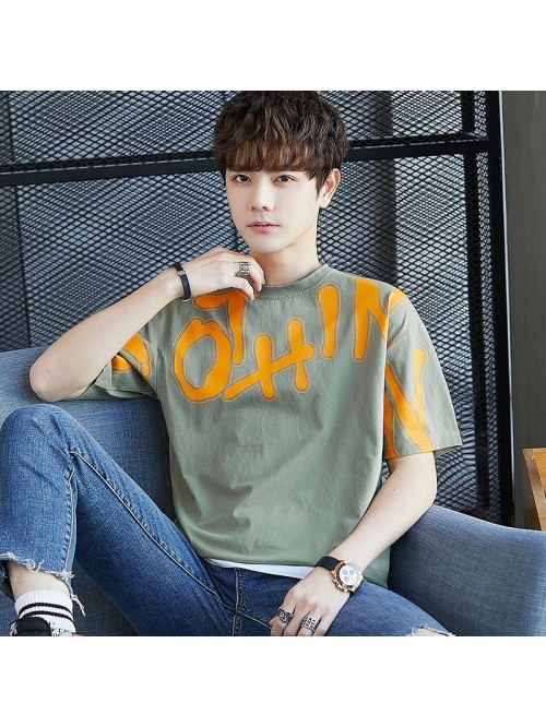  summer new men's T-shirt cotton short sleeve...