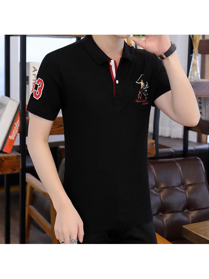 Summer men's short sleeve T-shirt Lapel Polo fashion Korean half sleeve T-shirt fashion men's clothes 