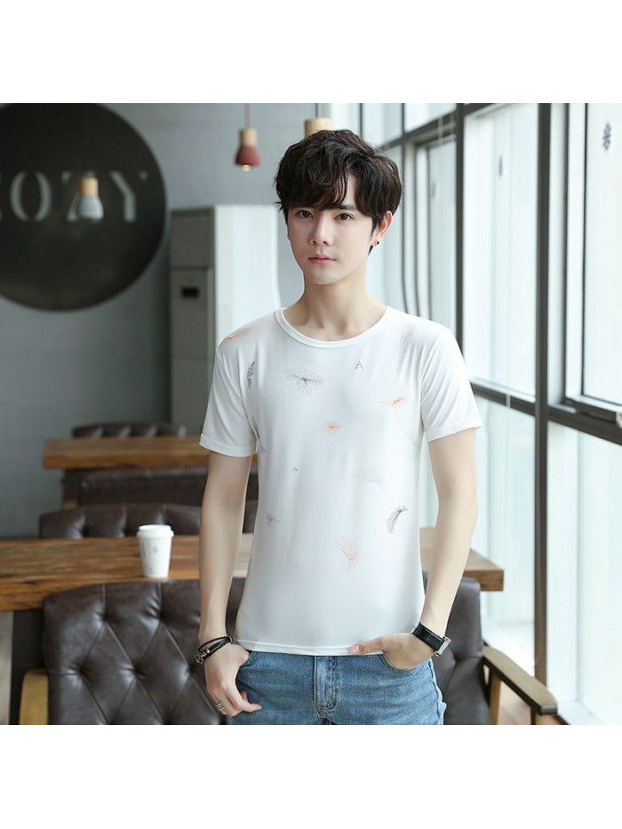 Summer new men's short sleeve T-shirt fashion casual crew neck Pullover half sleeve thin t-shirt men's top 