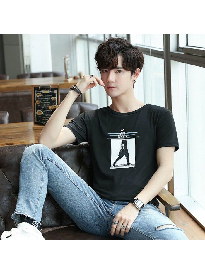 Summer new men's short sleeve T-shirt fashion casual crew neck Pullover half sleeve thin t-shirt men's top 