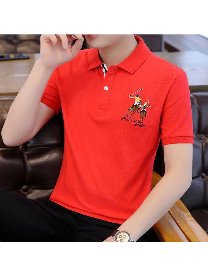 Summer men's short sleeve T-shirt Lapel Polo fashion Korean half sleeve T-shirt fashion men's clothes 