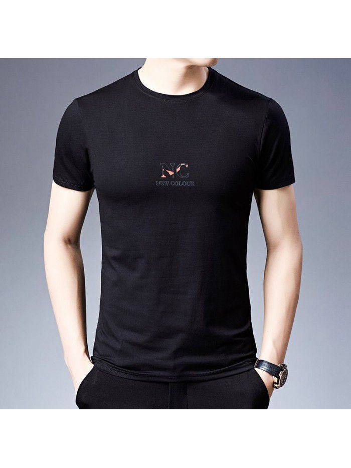 Summer short sleeve t-shirt men's half sleeve top thin Korean T-shirt bottom coat fashion young and middle-aged Dad 