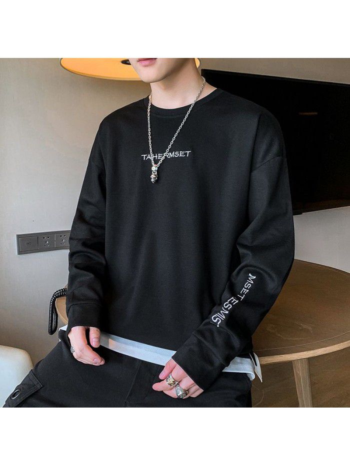 summer men's short sleeve T-shirt trendy men's round neck Pullover striped half sleeve t-shirt men's thin top 