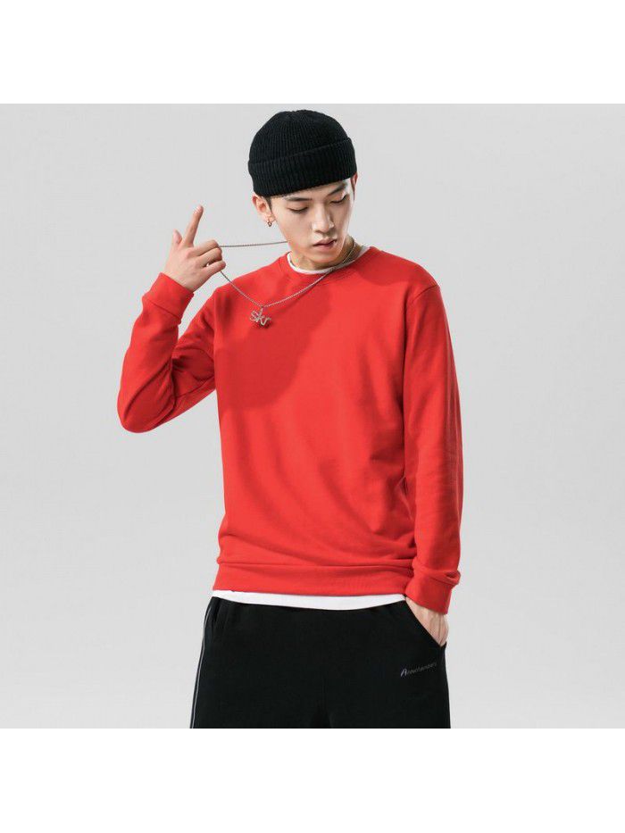 Fashion sweater men's  autumn new men's wear Korean Trend loose round neck bottomed shirt for young students 