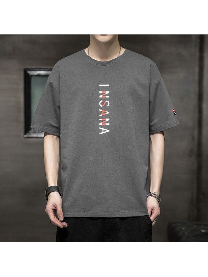 Summer new short sleeve T-shirt  men's cotton t-shirt men's round neck casual half sleeve bottom shirt fashion brand top 