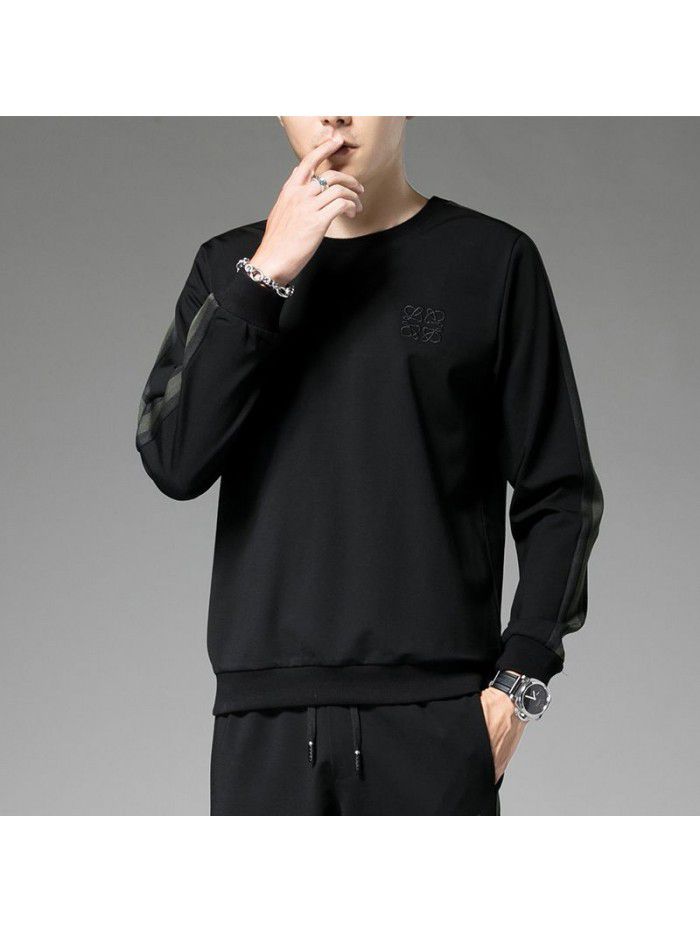 Weiyi men's  autumn new leisure elastic long sleeve T-shirt bottomed Top Men's fashion Korean youth 