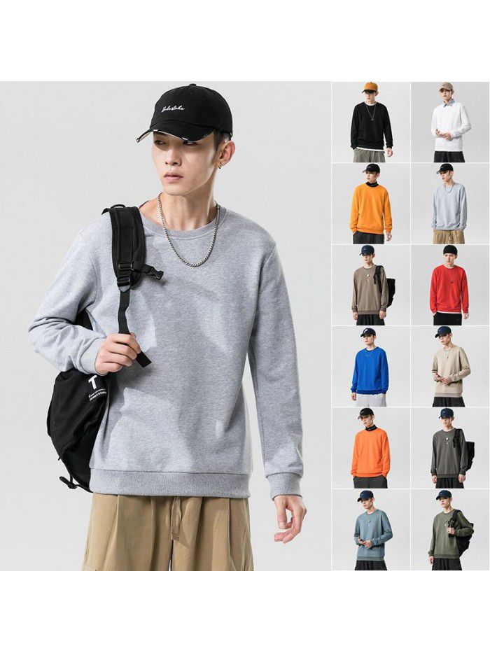 Fashion sweater men's  autumn new men's wear Korean Trend loose round neck bottomed shirt for young students 