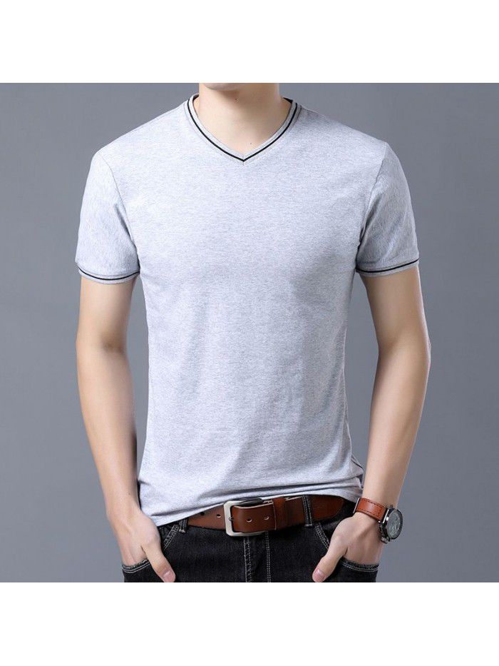 summer men's new men's short sleeve t-shirt men's V-neck T-shirt half sleeve T-shirt youth trend 