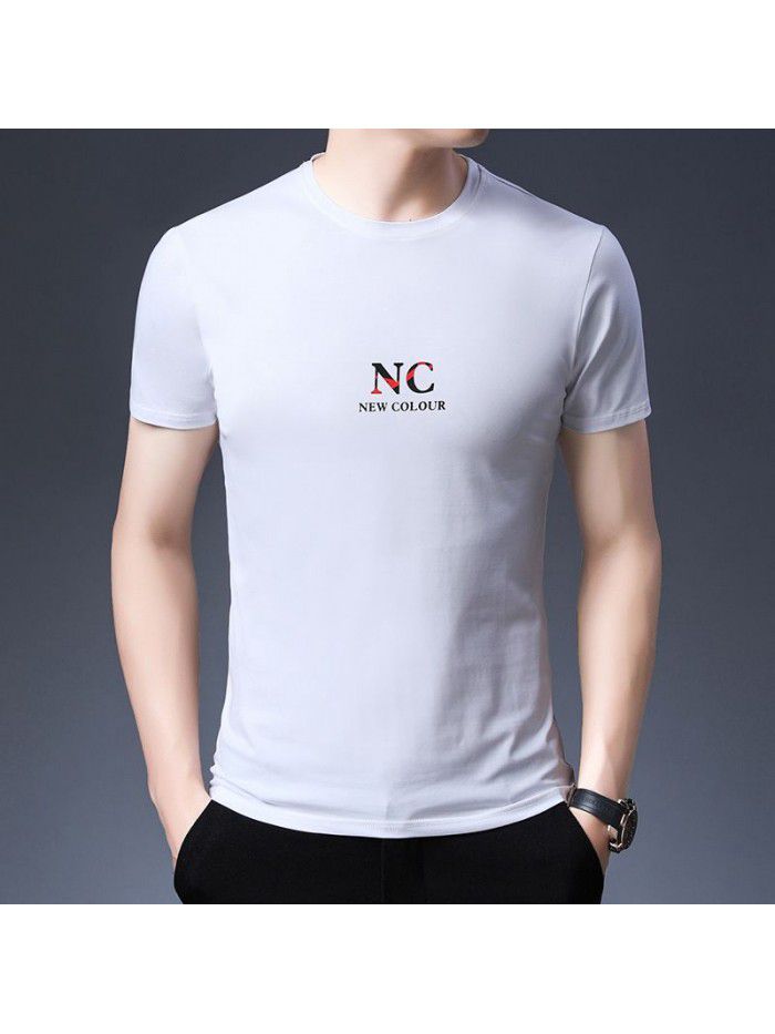 Summer short sleeve t-shirt men's half sleeve top thin Korean T-shirt bottom coat fashion young and middle-aged Dad 