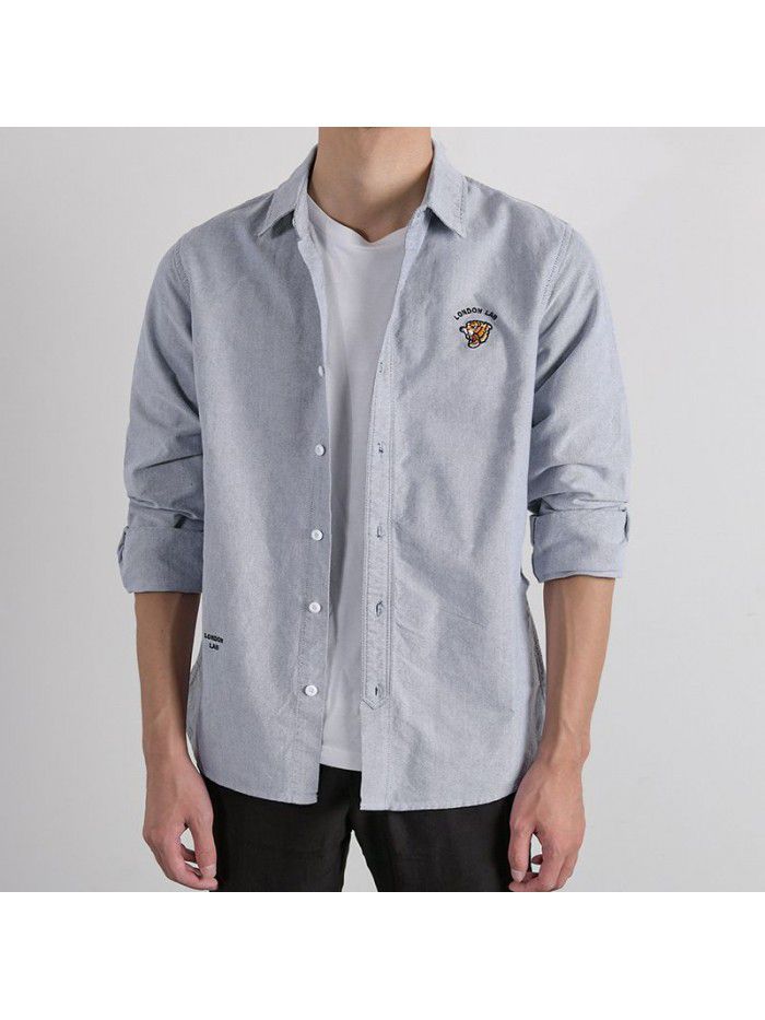 Oxford cotton men's shirt in spring and Autumn 