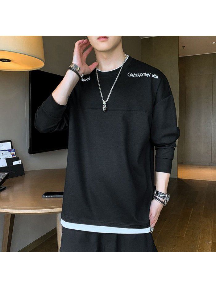 summer men's short sleeve T-shirt trendy men's round neck Pullover striped half sleeve t-shirt men's thin top 