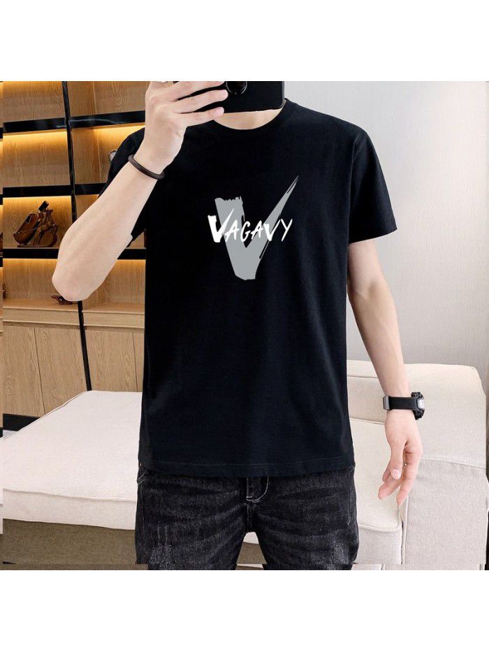 summer new men's short sleeve T-shirt Korean slim thin half sleeve t-shirt men's casual top 