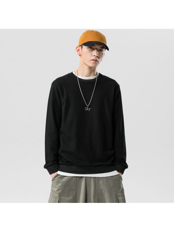 Fashion sweater men's  autumn new men's wear Korean Trend loose round neck bottomed shirt for young students 