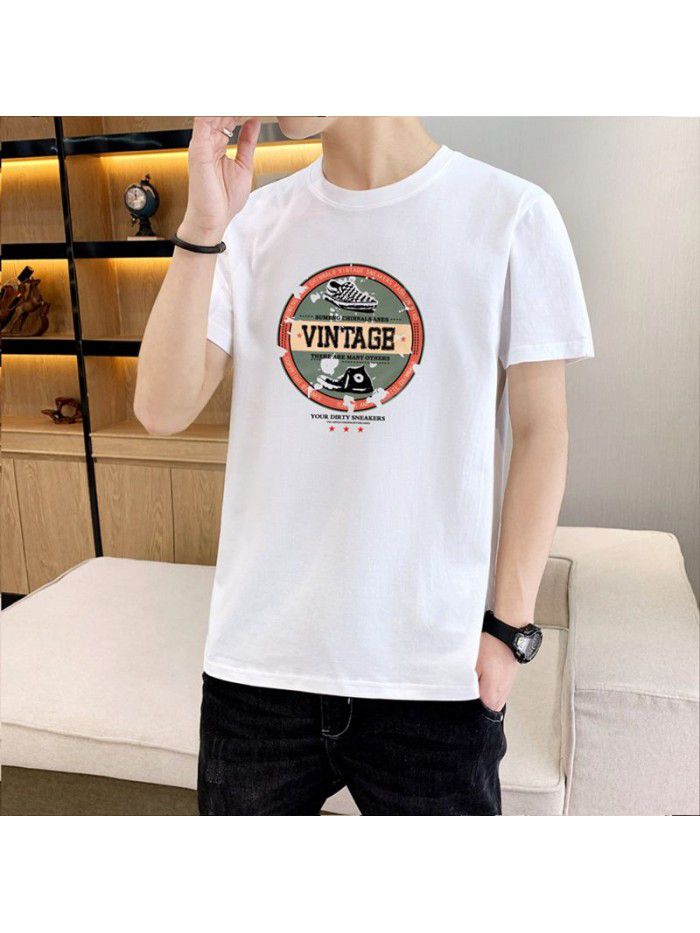 summer new men's short sleeve T-shirt Korean slim thin half sleeve t-shirt men's casual top 