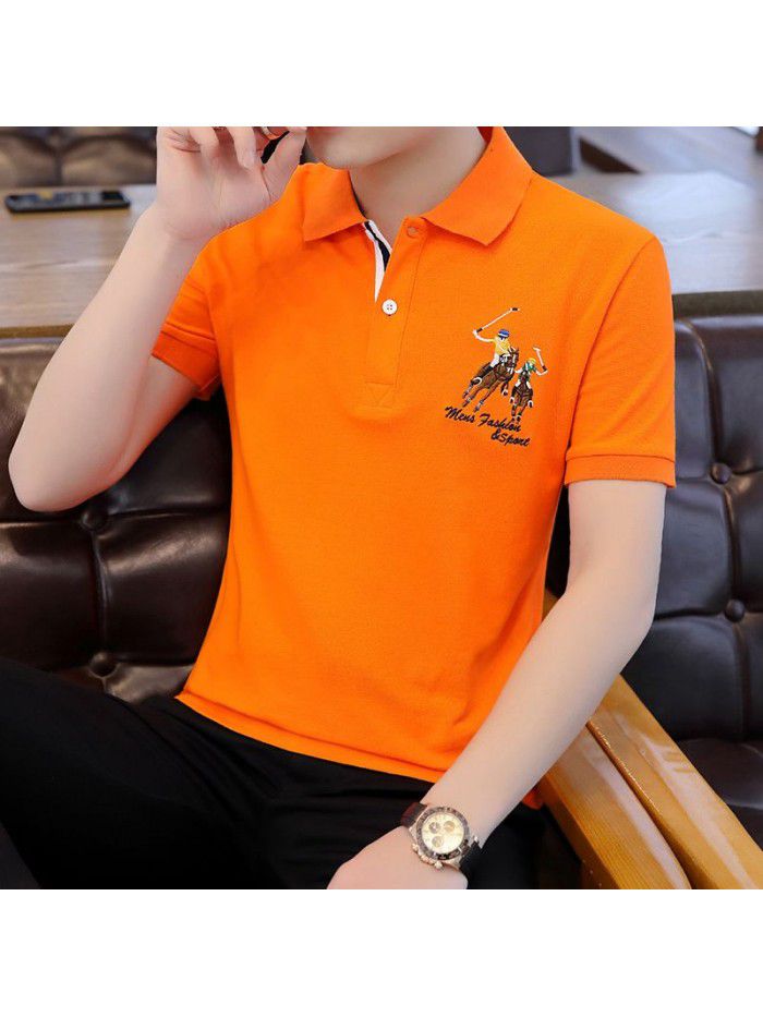 Summer men's short sleeve T-shirt Lapel Polo fashion Korean half sleeve T-shirt fashion men's clothes 