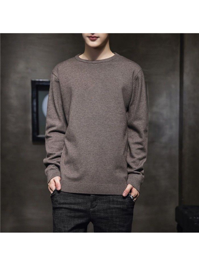Autumn  new men's sweater Korean Trend slim fitting Pullover Sweater base coat men's young students 