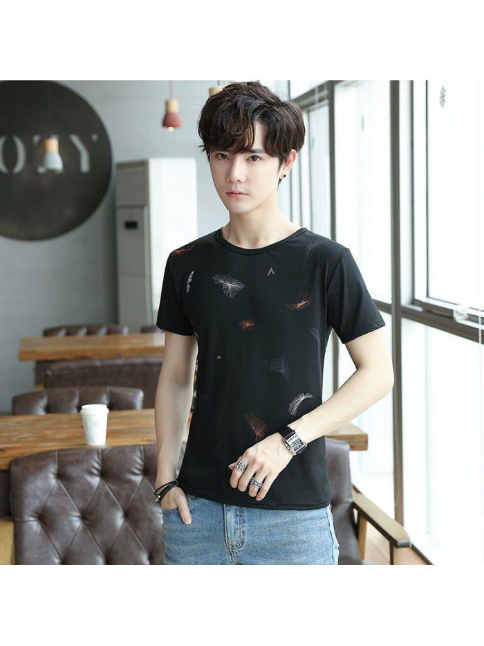 Summer new men's short sleeve T-shirt fashion casual crew neck Pullover half sleeve thin t-shirt men's top 