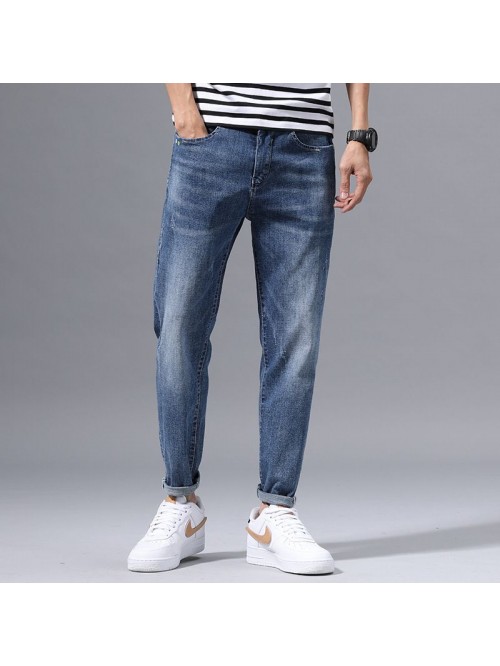 Stretch jeans men's  spring new loose straigh...