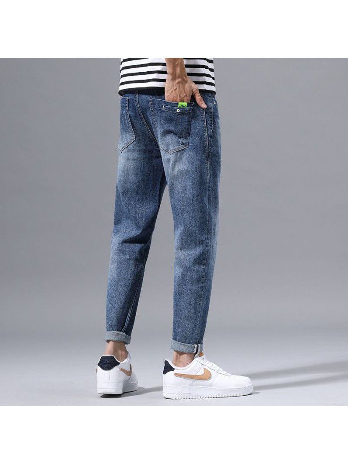 Stretch jeans men's  spring new loose straight pants men's fashion casual Harem Pants 