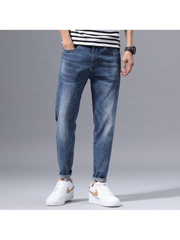 Stretch jeans men's  spring new loose straight pants men's fashion casual Harem Pants 