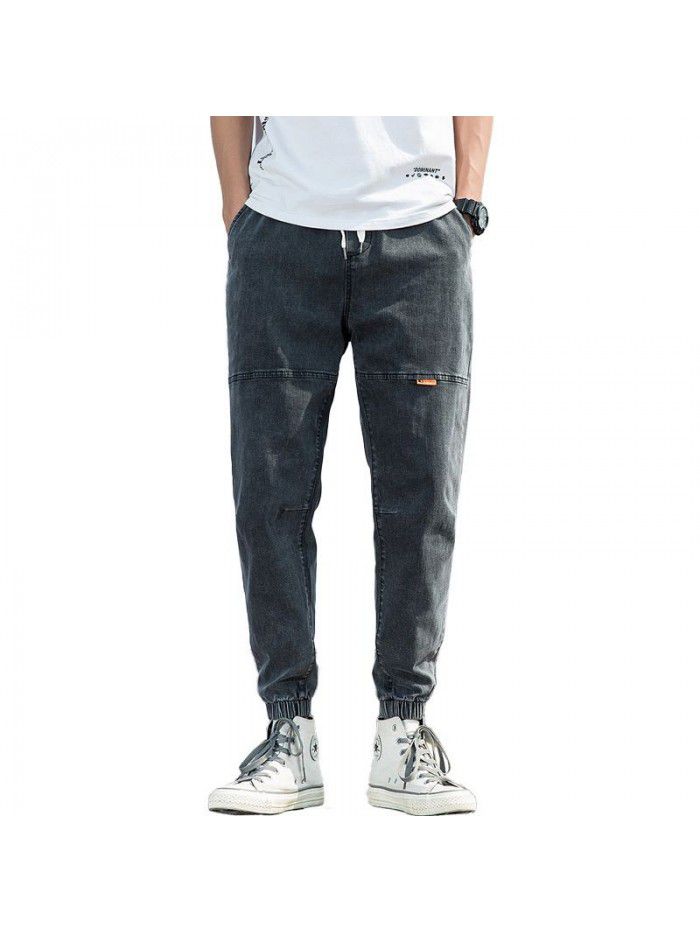 Stretch washed jeans men's fashion brand new Harlan pants in spring and summer men's trend casual loose legged pants 