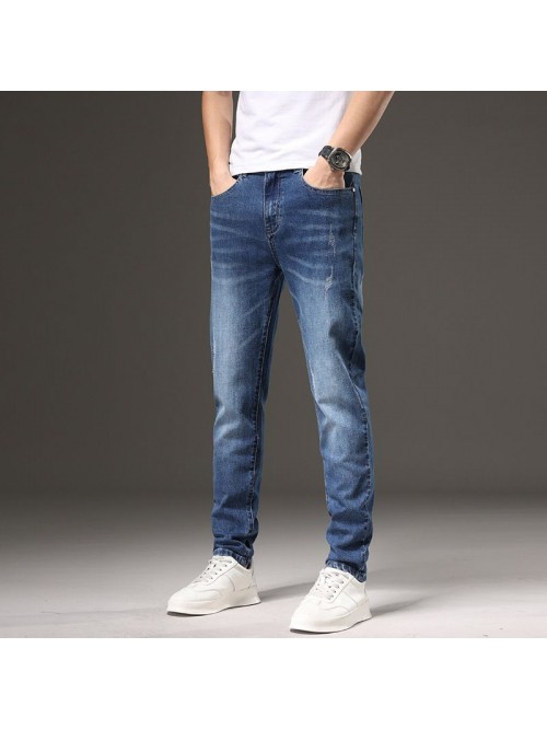 Summer thin Korean jeans men's loose large st...