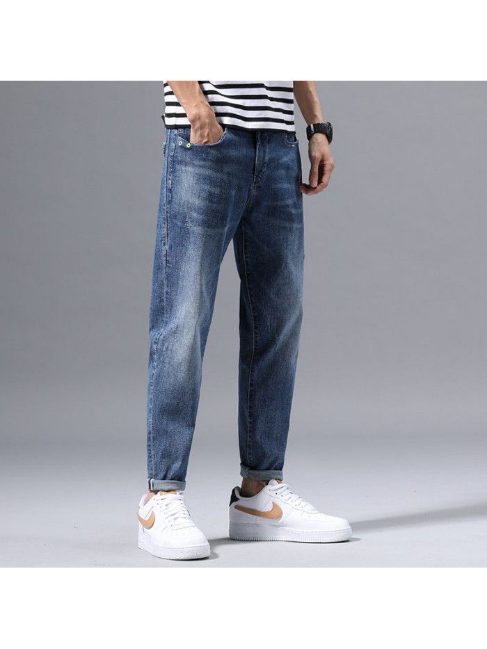 Stretch jeans men's  spring new loose straight pants men's fashion casual Harem Pants 