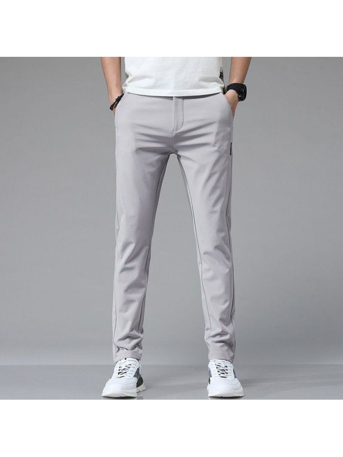 Summer thin stretch casual pants men's fashion brand Korean slim Leggings men's wear youth fashion long pants 