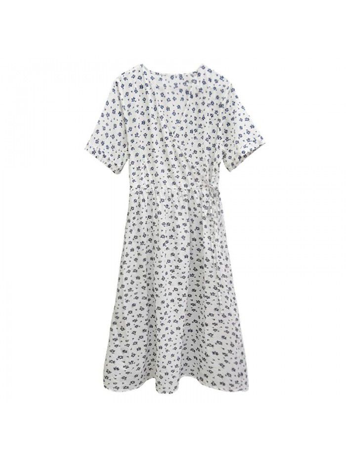 European station  summer new style foreign style long skirt children's over knee age reducing bubble sleeve design and waist closing dress 