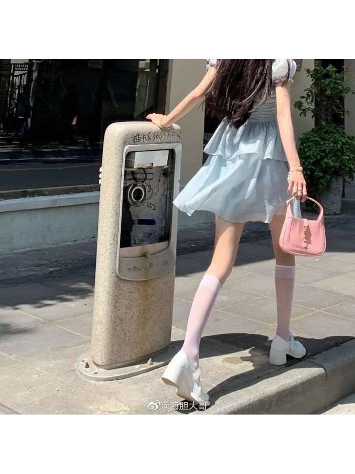 Forget nothing / a piece of ice in Yuhu 2-color fishbone waist double layer cake skirt waist closed bubble sleeve dress 