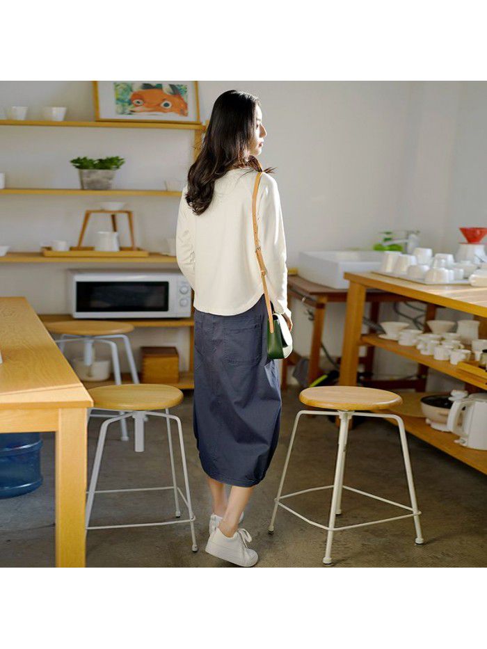 Literature and art women's  spring new skirt loose high waist show thin Japanese versatile a word women's skirt wholesale 
