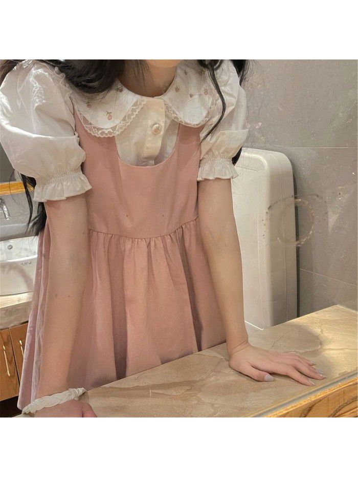 Age reducing temperament [good girl] strap dress  new spring and summer strap sweet and gentle wind Fairy Dress 