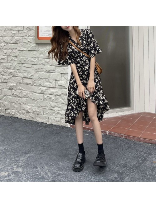 Floral Dress Medium Length women's  new summe...
