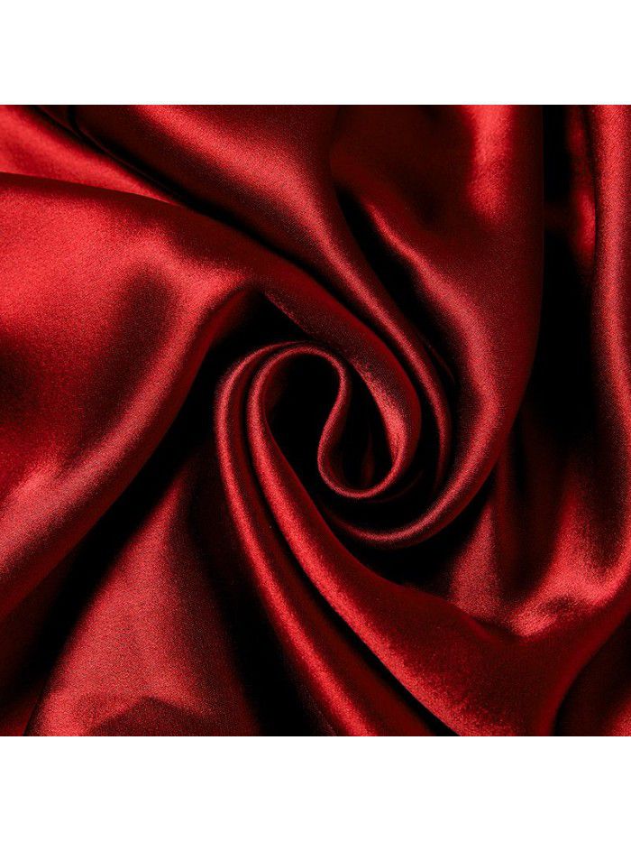 Acetic acid satin dress women's summer  women's new high end celebrity temperament red dress long skirt 