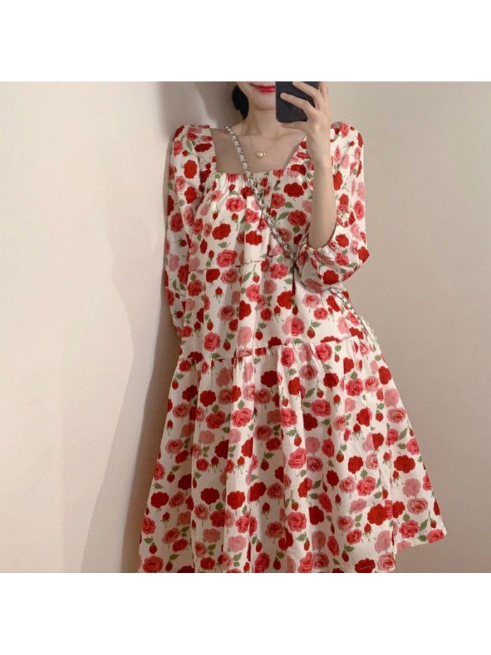 early spring new tea break, French first love Princess Sen can salt sweet broken flower doll dress summer 