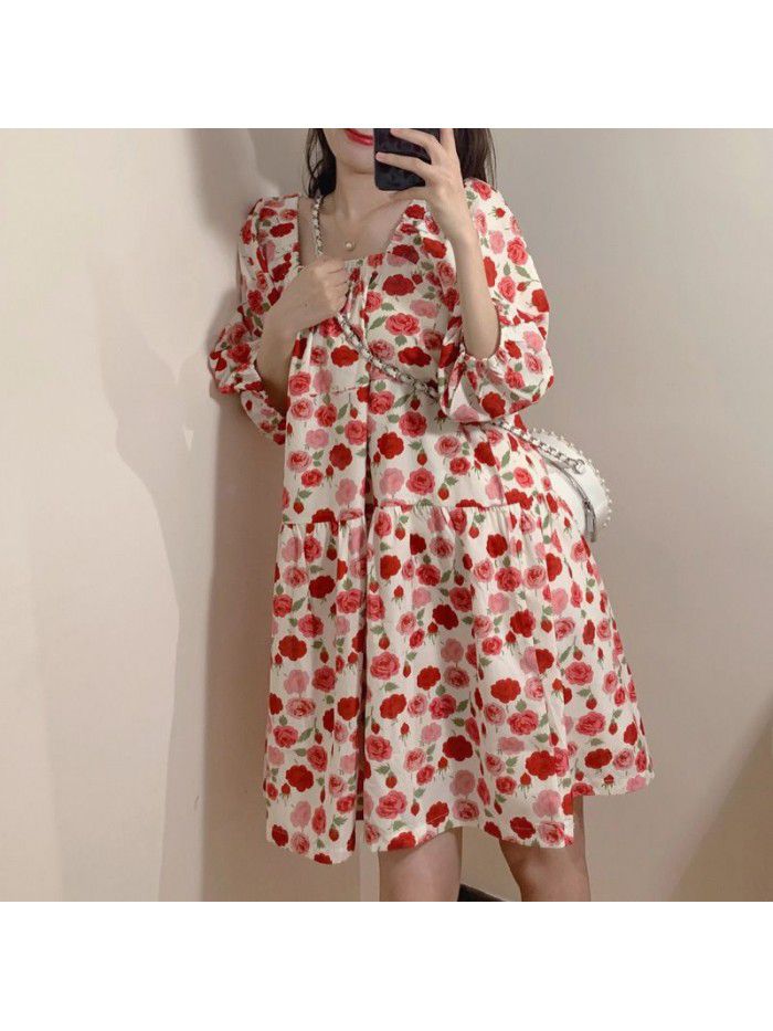 early spring new tea break, French first love Princess Sen can salt sweet broken flower doll dress summer 
