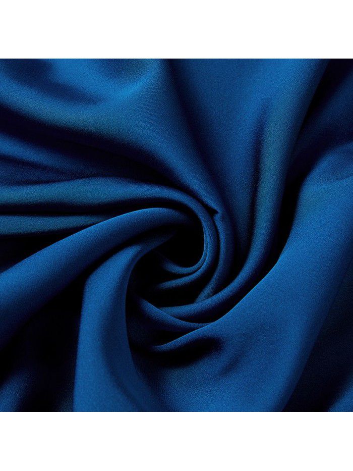 Blue heavyweight silk short sleeve shirt  new summer T-shirt slim high end silk top 