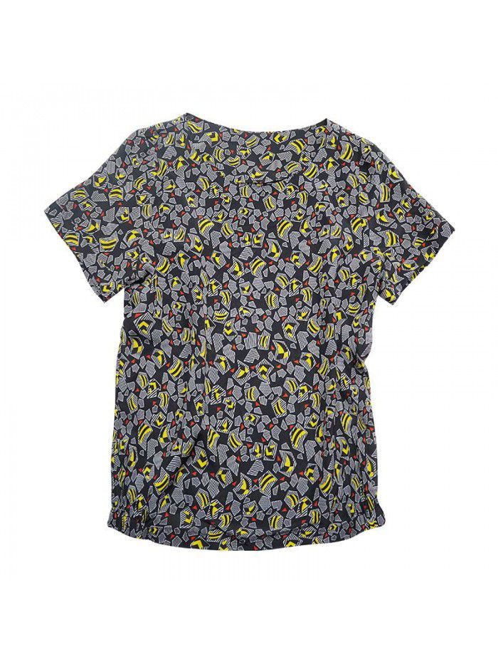 Heavy silk Plaid T-shirt women's summer  new casual silk shirt temperament slim loose top 
