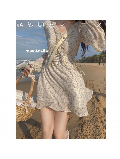 3 / 0510:00am new V-Neck long sleeve high waist sk...