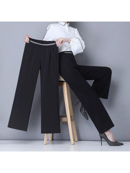 Wide leg pants women's high waist drop feelin...