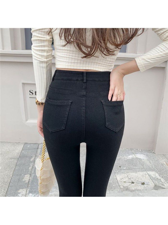 Slim pants  new black leggings women's wear spring and autumn tight pencil pants High Waist Stretch magic pants 