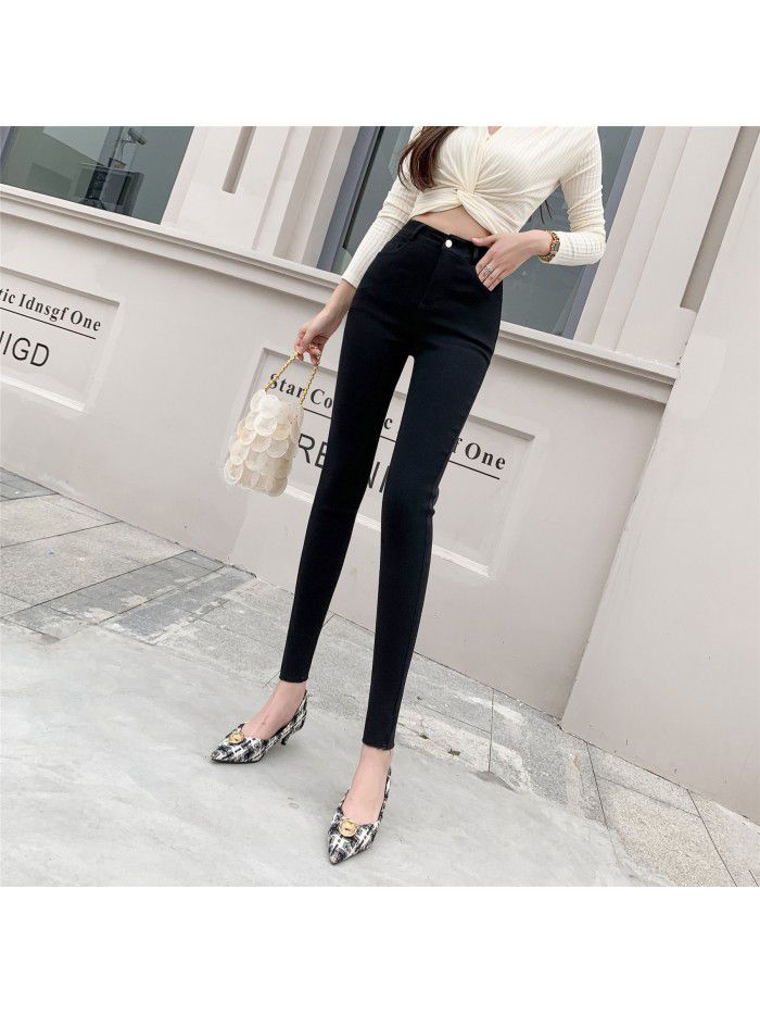 Slim pants  new black leggings women's wear spring and autumn tight pencil pants High Waist Stretch magic pants 